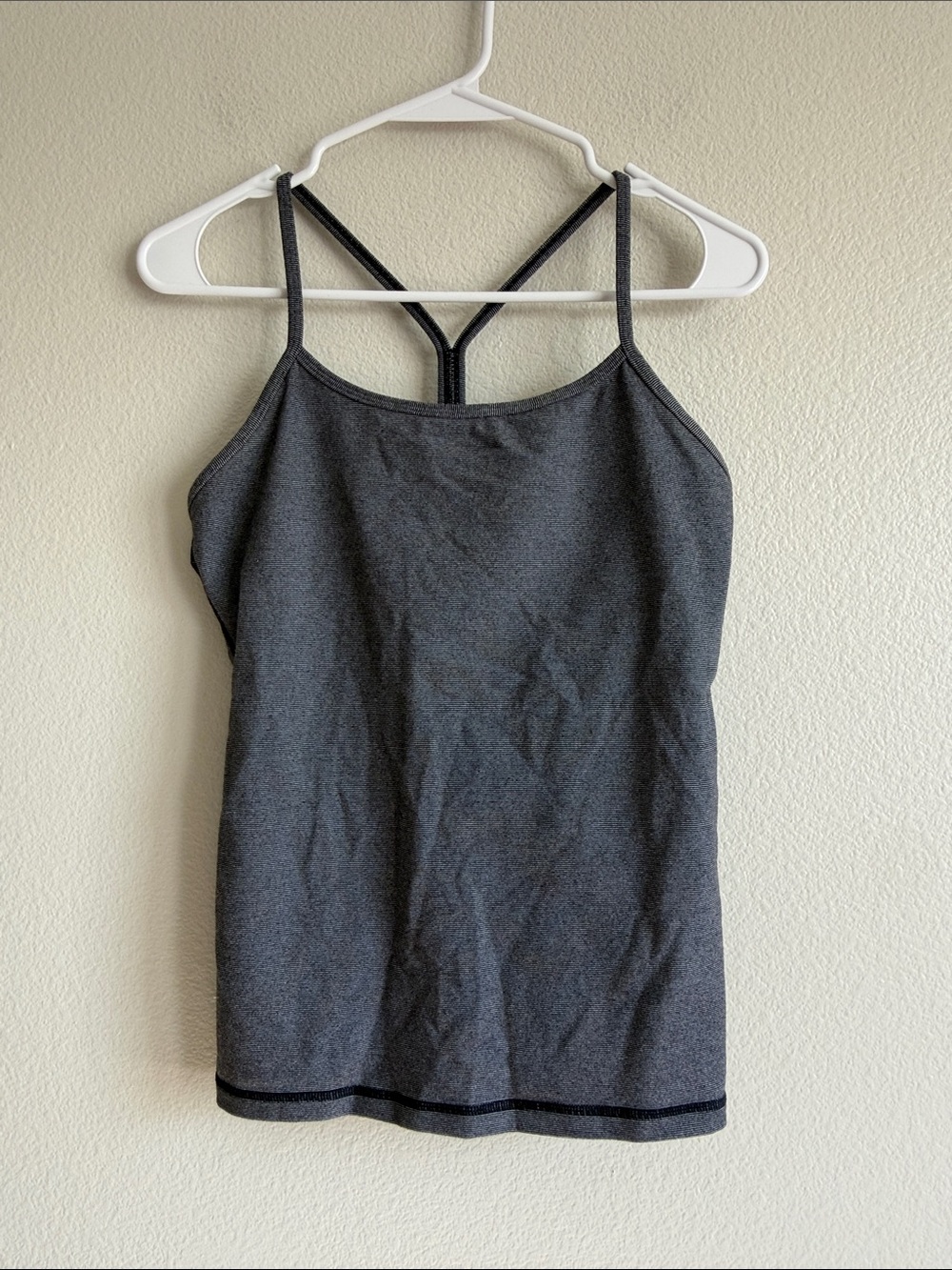 Lululemon Flow Y Tank in Charcoal Stripe - 8
